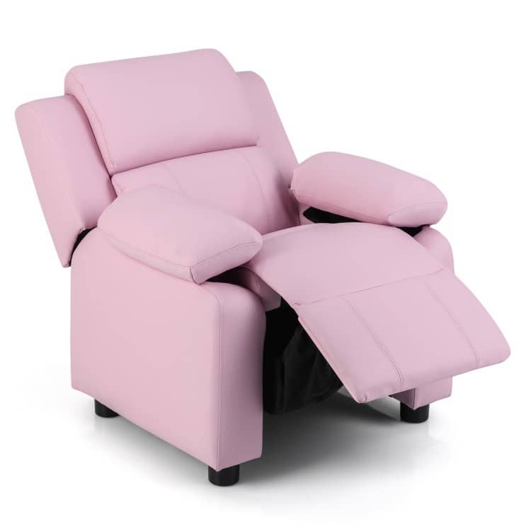 Kids Deluxe Headrest Recliner Sofa Chair with Storage Arms - 25" x 25.5" x 29" (W x D x H)