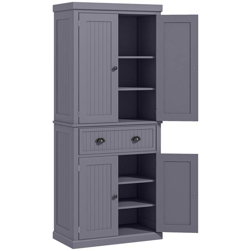 72" Freestanding Kitchen Pantry Cabinet w/ Drawer,3 Adjustable Shelves
