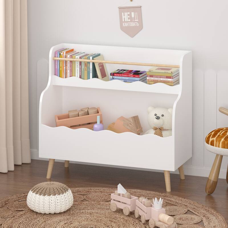Kids Bookcaes, Children Book Organizer, Toy Storage Cabinet Organizer,White