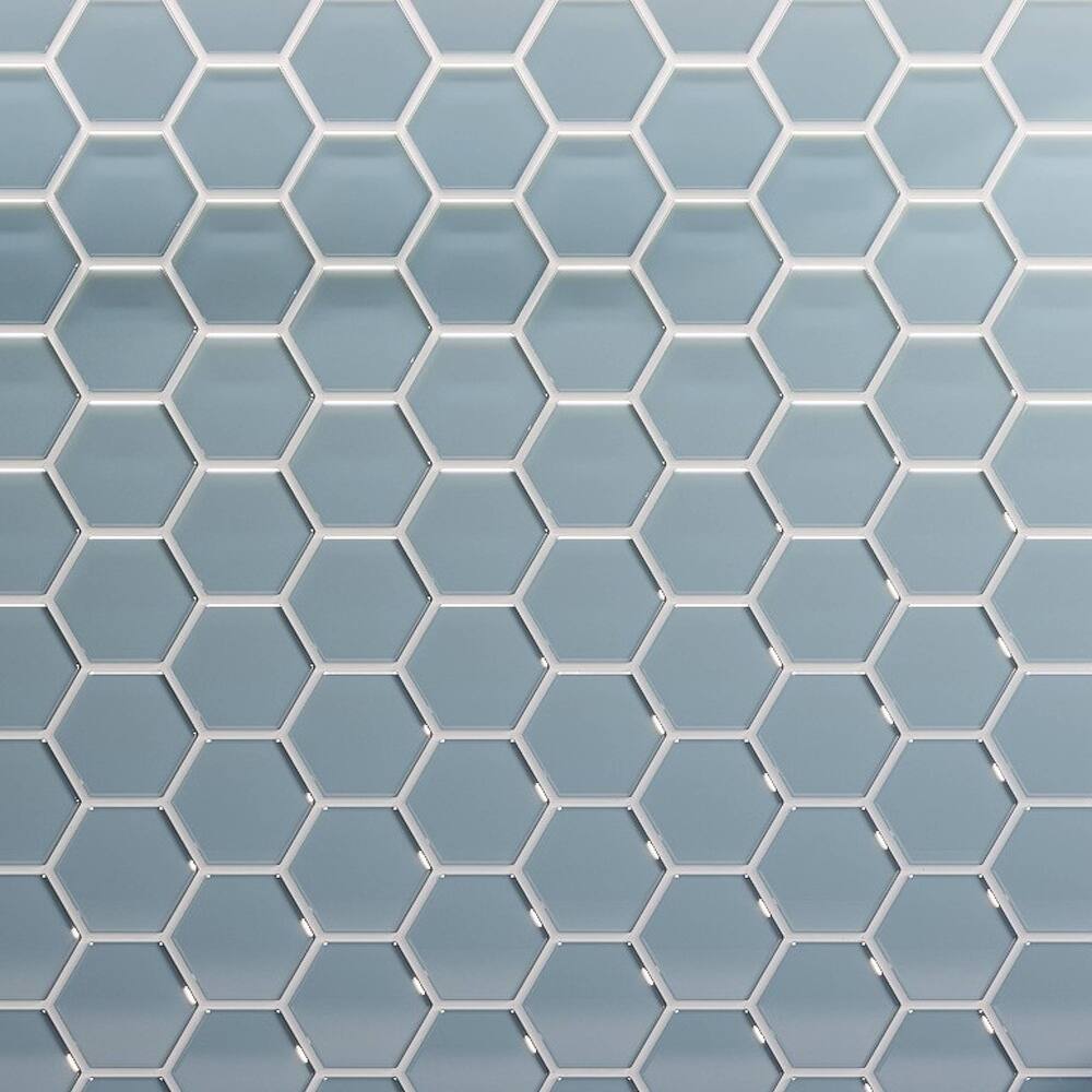 3" Beehive 10.25 in. x 11.75 in. Hexagon Glass Mesh-Mounted Mosaic Tile