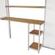 preview thumbnail 32 of 30, Midcentury Modern Design Full Size Metal Loft Bed with Wardrobe,Build-in Desk with Storage Shelf