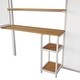 preview thumbnail 16 of 14, White Full Metal Loft Bed with Wardrobe, Desk & Storage Shelves