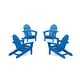 preview thumbnail 15 of 14, POLYWOOD 4-Piece Classic Adirondack Conversation Set Pacific Blue