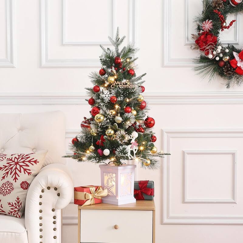 Christmas Tree with 78 Multi-Color Led Lights, 3 Ft Pre-Lit Artificial Christmas Decoration