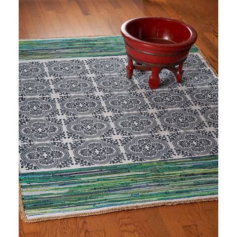 LR Home Vogue Mosaic Chindi Area Rug