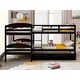 preview thumbnail 4 of 13, Artsy Twin Size L-Shaped Bunk bed with Trundle and Full-length Guardrail, 5 Beds in 1, Maximized space, Espresso