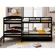preview thumbnail 14 of 37, Twin L-Shaped Bunk Bed Kids Bed for 4 Espresso