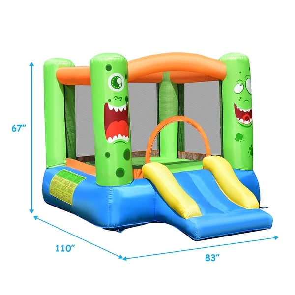 Costway Inflatable Bounce House Jumper Castle Kids Playhouse with 550W - 110''×83''×67'' (L×W×H)