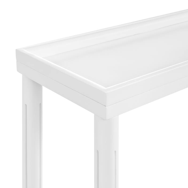 NewRidge Home Goods Harrison Narrow Side Table, White, Set of 2