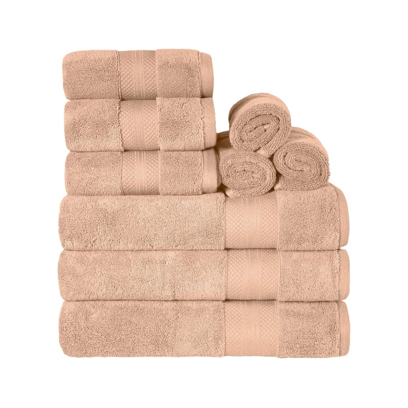 Superior Turkish Cotton 9 Piece Solid Plush Heavyweight Towel Set