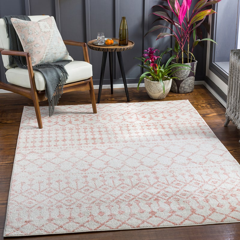 Livabliss Mieke Geometric Bohemian Area Rug - Rose - 7'10" x 10'3"