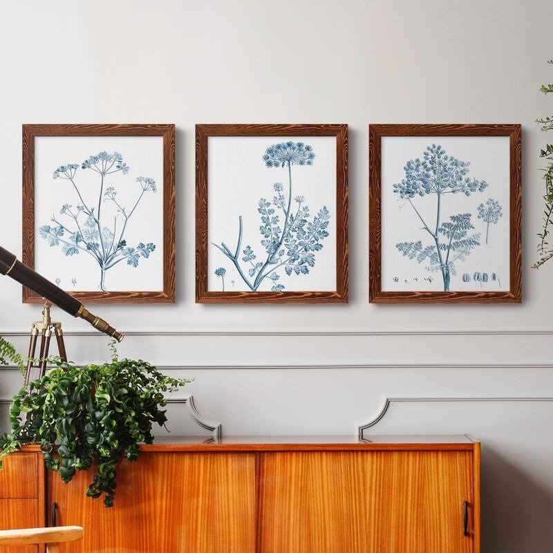 Antique Botanical in Blue IV-Premium Framed Canvas - Ready to Hang - Multi-Color