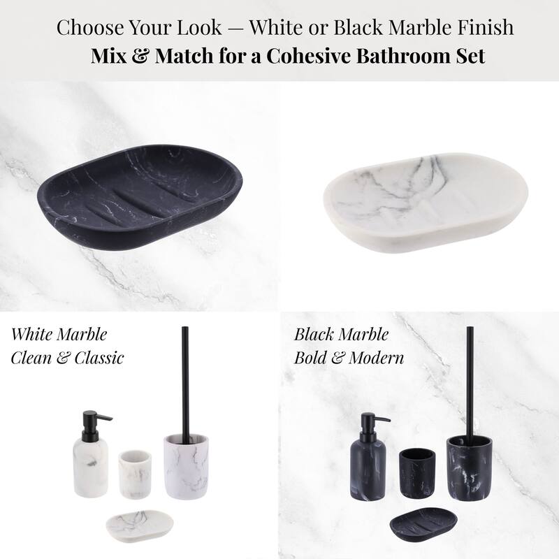 Marble Resin Hand Soap Dish - 5.2 L x 3.6 W x 0.8 H