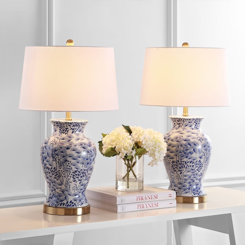 SAFAVIEH Lighting Auna 28" LED Table Lamp (Set of 2) - 16"x16"x27.5" - 16Wx16Dx28H