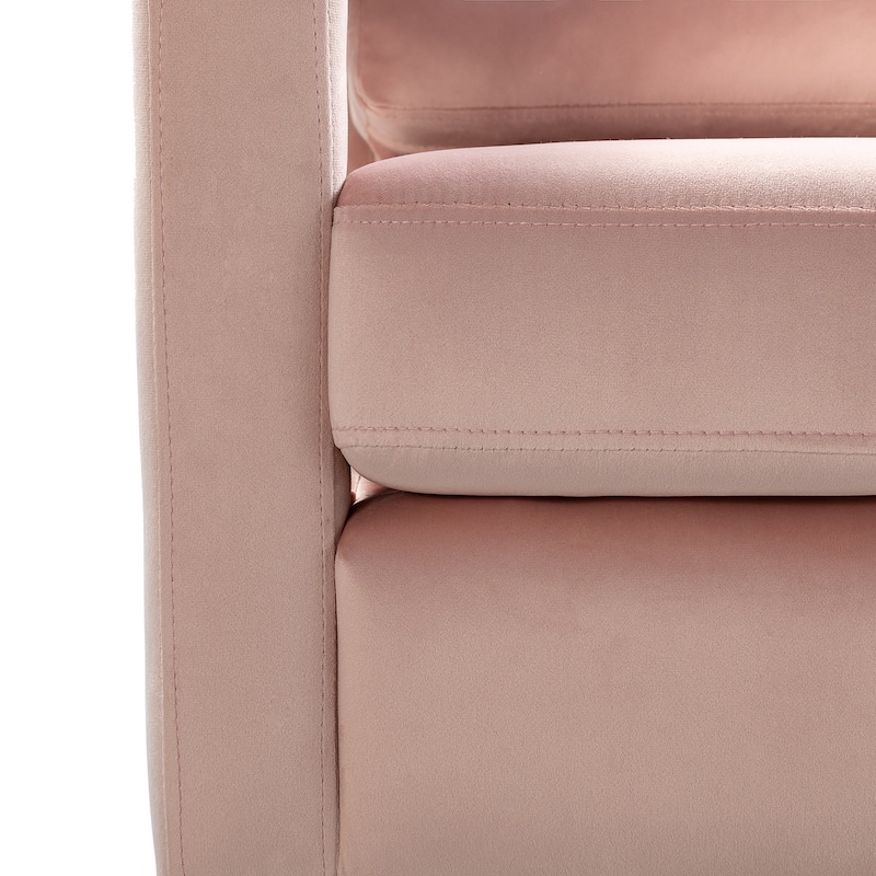 Valentina Comfy Accent Armchair with Golden Metal Legs and Removable Cushions by HULALA HOME