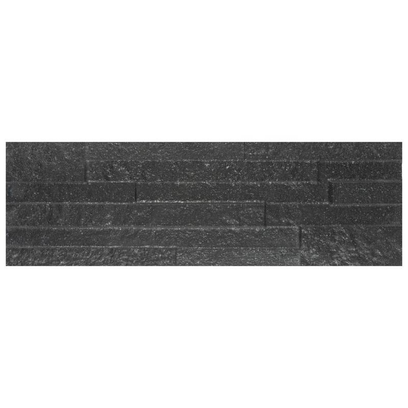 Merola Tile Tikal Black 6-1/2" x 20-3/8" Ceramic Wall Tile
