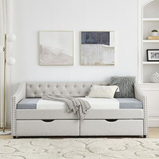 Daybed with Drawers Upholstered Tufted Sofa Bed - Bed Bath & Beyond ...