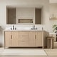 preview thumbnail 15 of 72, Vanity Art Lucerne Freestanding Bathroom Vanity with Stone Top, Hidden Power Station, Hair Dryer Holder, USB Charging Shelf 72" - Light Wheat