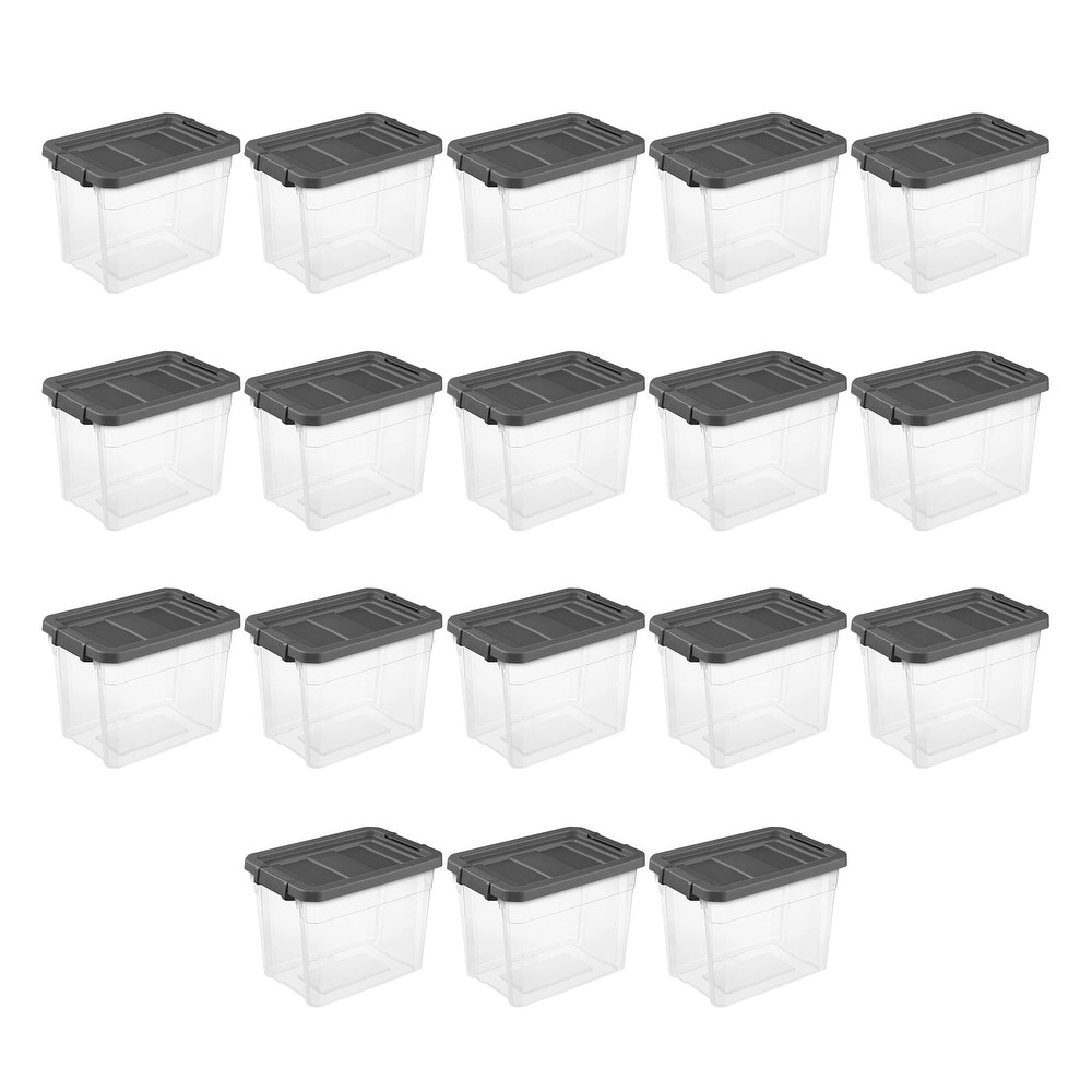 https://ak1.ostkcdn.com/images/products/is/images/direct/b068ffcae8867bb5d63eea585ed11354a32e49ce/Sterilite-30-Qt-Clear-Plastic-Stackable-Storage-Bin-w--Grey-Latch-Lid-%2818-Pack%29.jpg