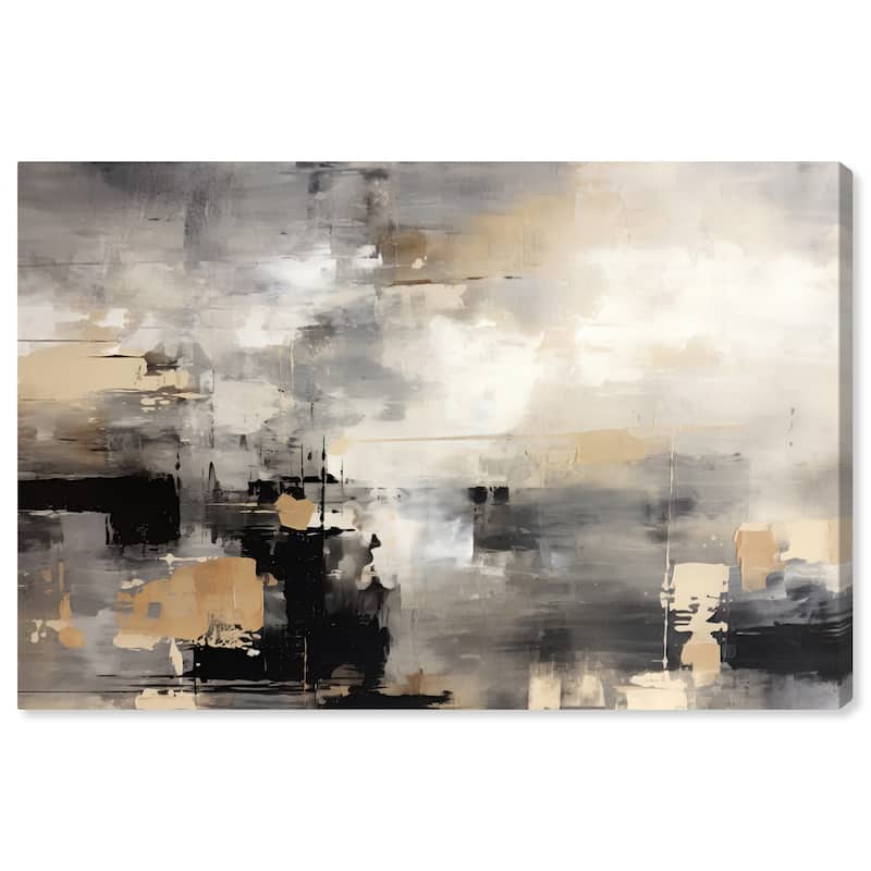 Wynwood Studio Canvas Abstract Industrial Showroom Gold and Metallic Gold Glam Wall Art Canvas Print