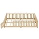preview thumbnail 7 of 12, Natural Full Size Pine Floor Bed with Guardrails & Door
