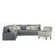 preview thumbnail 2 of 4, Caledonia Transitional Blue Chenille Padded 2-Piece Sectional and Tribal Chair Set by Furniture of America