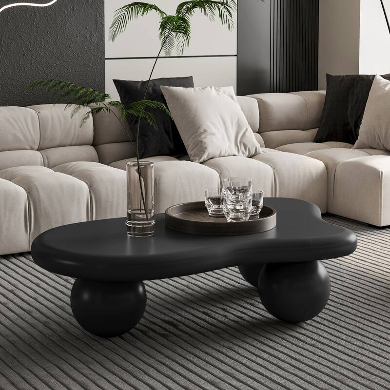 40" Cloud Shaped Coffee Table with 3 Ball Legs