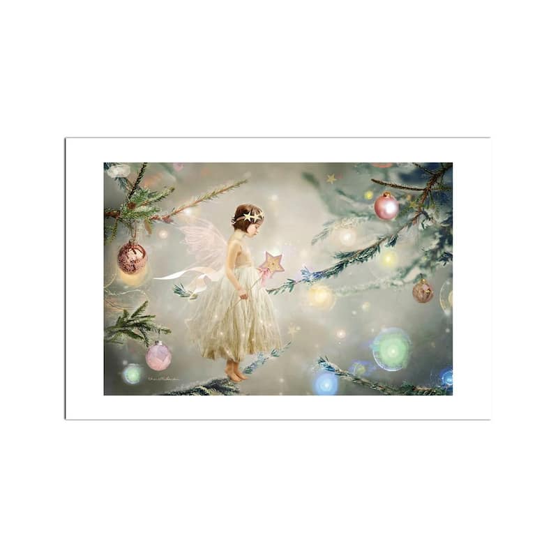 Christmas Tree Fairy Fine Art Paper Print by Charlotte Bird - Multi