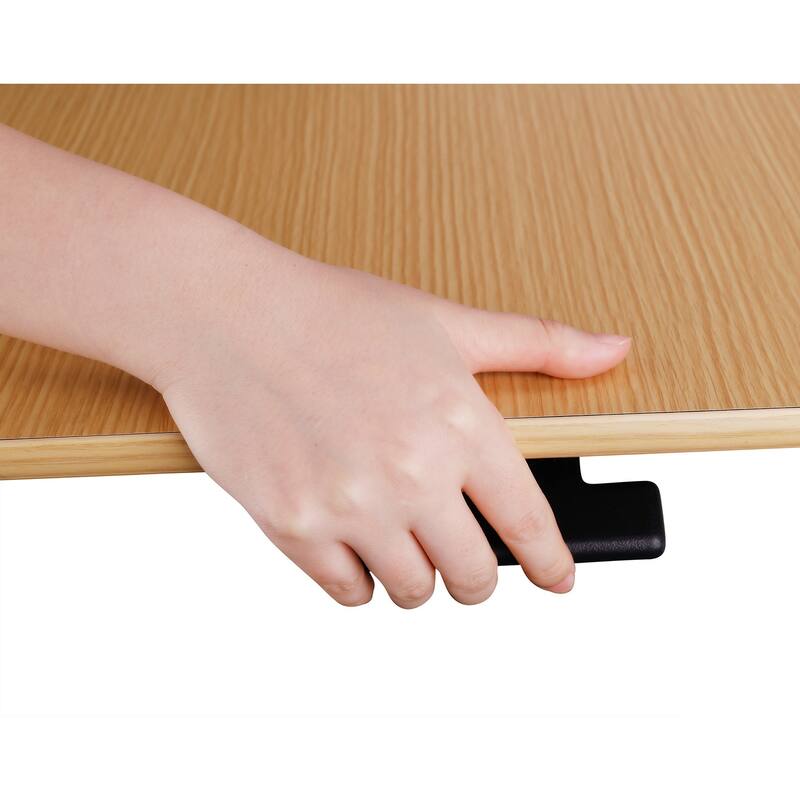 Rocelco 28 in. W Beige Height Adjustable Mobile School Standing Desk Cart with Gas Spring Assist and Laptop Riser Tray