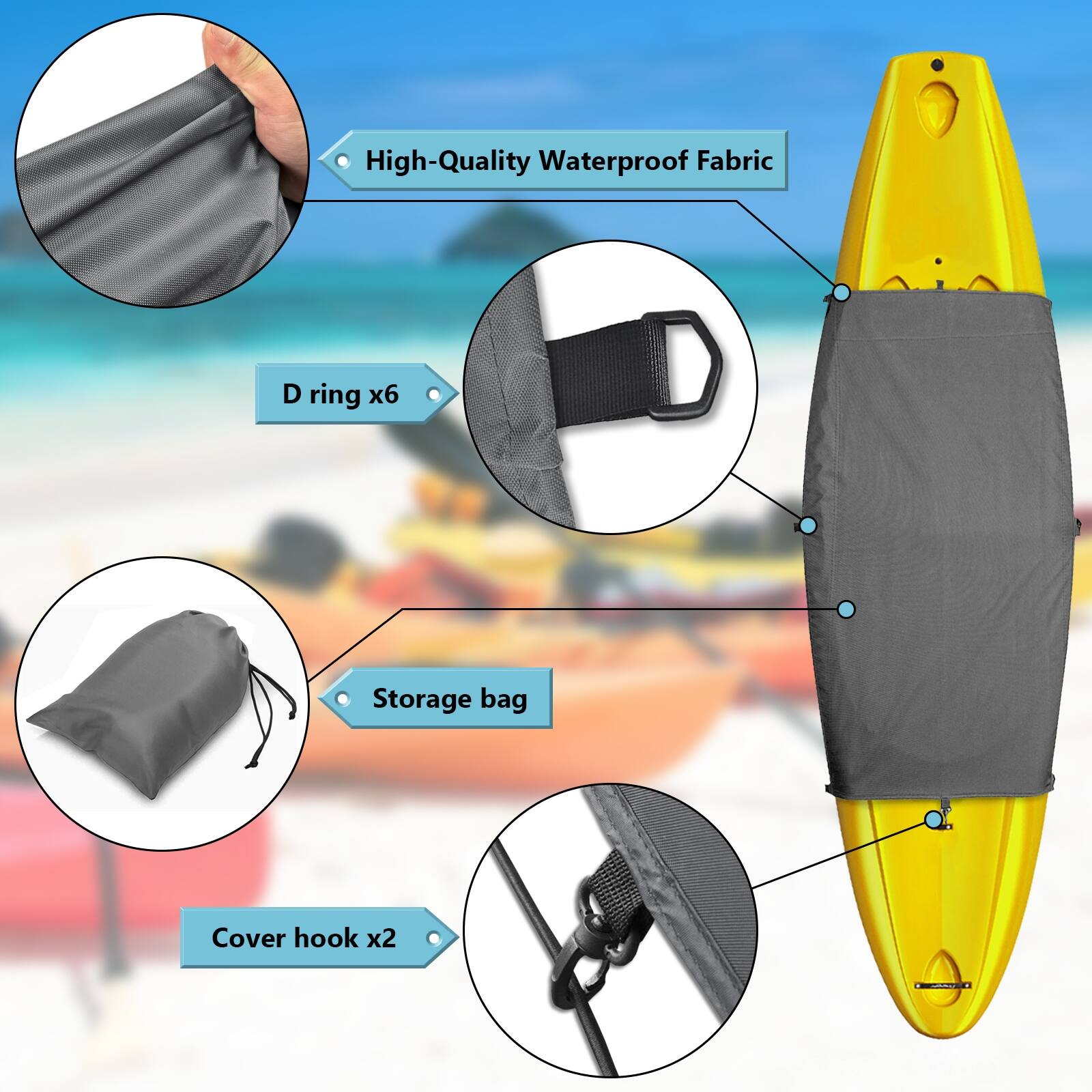 Kayak Cockpit Drape Waterproof Seal Cockpit Cover Indoor & Outdoor