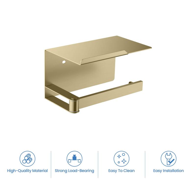 Bathroom Hardware Accessory Wall Mounted Toilet Paper Holder with Shelf