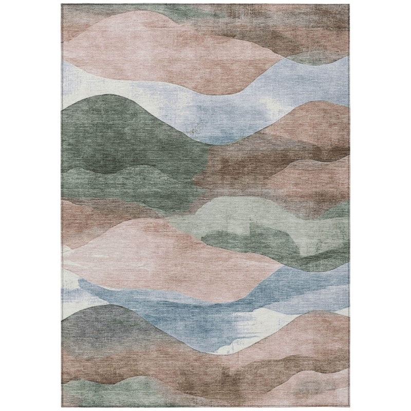 HomeRoots Abstract Transitional Rectangle Outdoor Rug