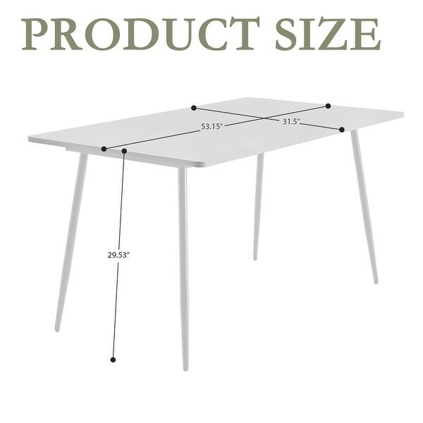 Modern Rectangle Dining Table with 53-Inch Wide MDF Tabletop - Bed Bath ...