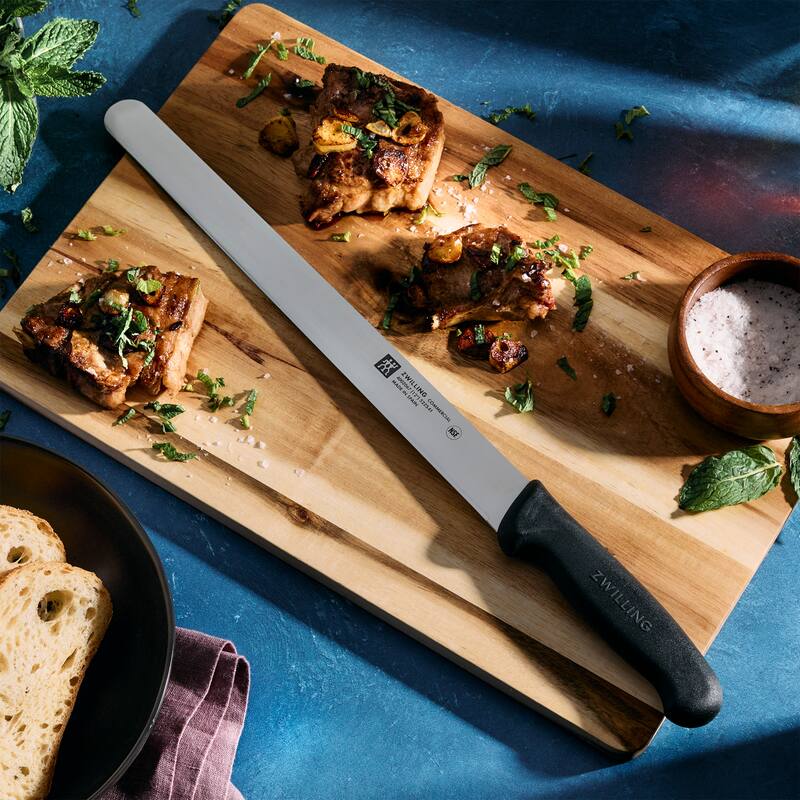 ZWILLING Commercial 12-inch Fine Edge Straight Slicing Knife - Black