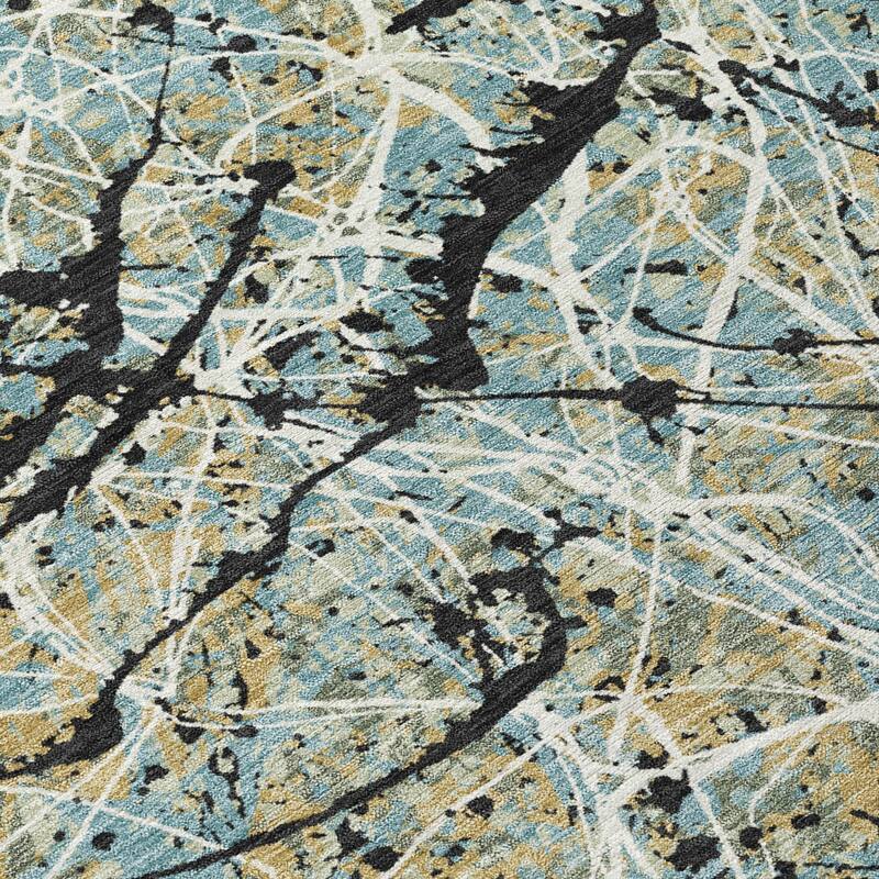 Machine Washable Indoor/ Outdoor Modern Splatter Chantille Rug