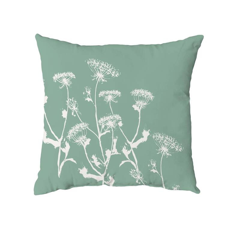 Breezy Wildflower Throw Pillow - Green - 18" x 18"