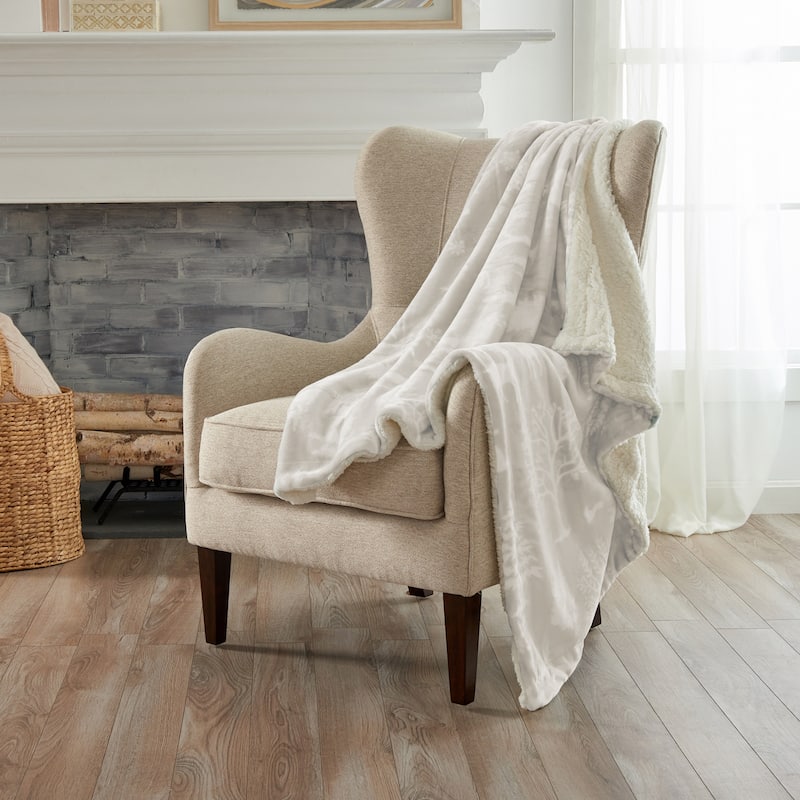 Luxurious Velvet Plush Fleece Reversible Sherpa Throw