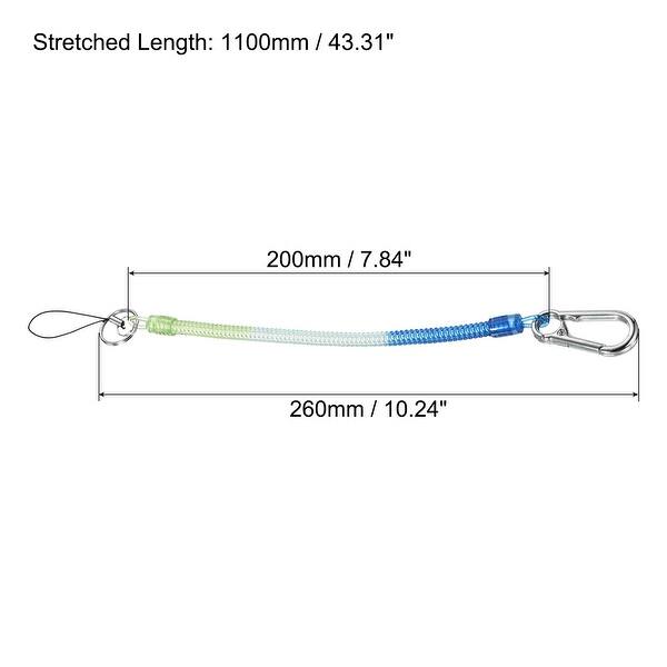 Retractable Coil Spring Keychain with Big Ring, 1 Pack Plastic Bed