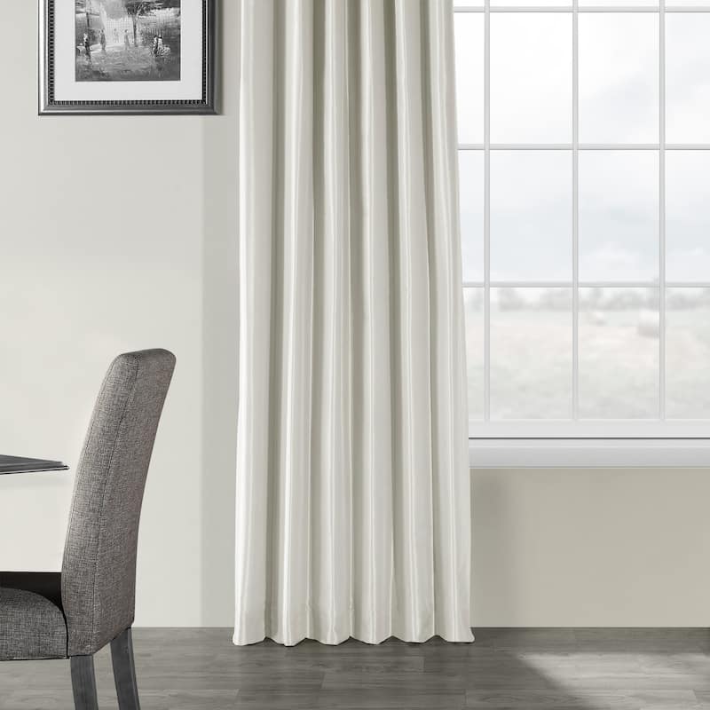 Exclusive Fabrics Vintage Textured Faux Dupioni Silk Room Darkening Curtains (1 Panel)