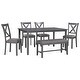 preview thumbnail 23 of 21, Dining Table Set Dining Table, 4 Fabric Chairs, Bench included