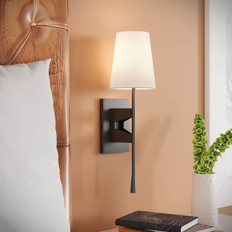 Millennium Lighting 212001 20" Tall Wall Sconce with Linen Shade - ADA