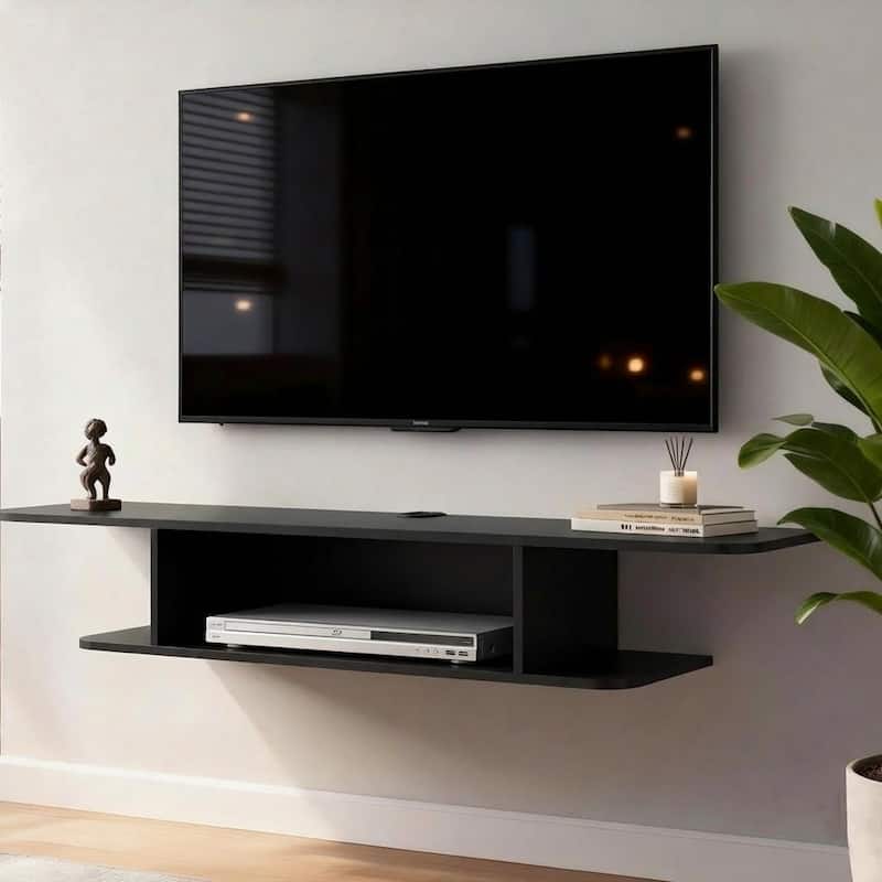 Floating Entertainment Shelf Under TV - Black
