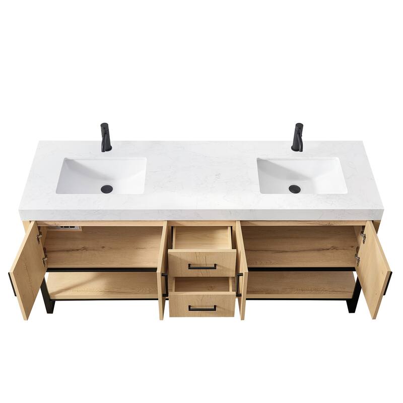 Kolkata Bathroom Vanity in Weathered Oak without Mirror