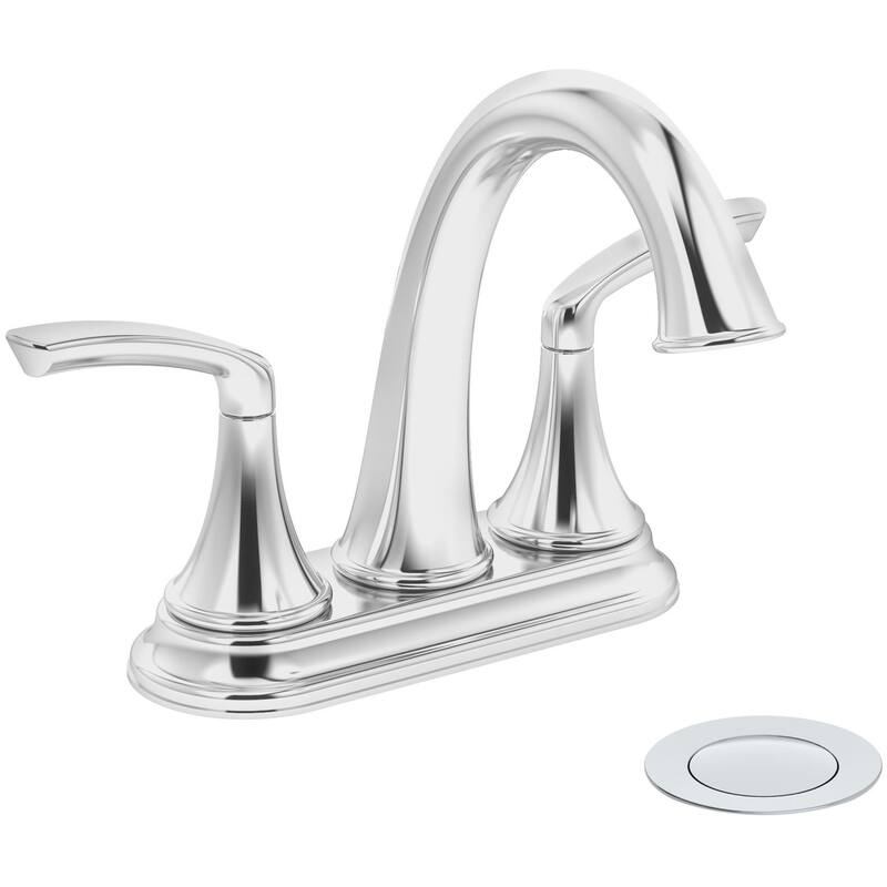 Symmons SLC5512PP Elm 1.0 GPM Centerset Bathroom Faucet with Push Pop - Polished Chrome