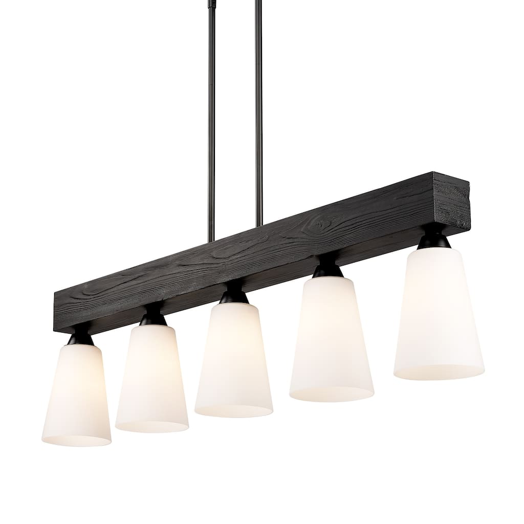 Wry Lighting Neela 5-light Island Light in Matte Black