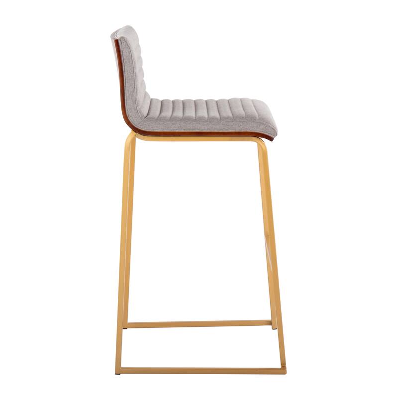 Silver Orchid Magda 30" Fixed-Height Upholstered Bar Stool (Set of 2)