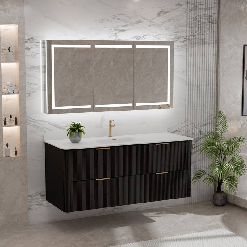 Modland 48" Fluted Floating Vanity with Sink - 48 inch