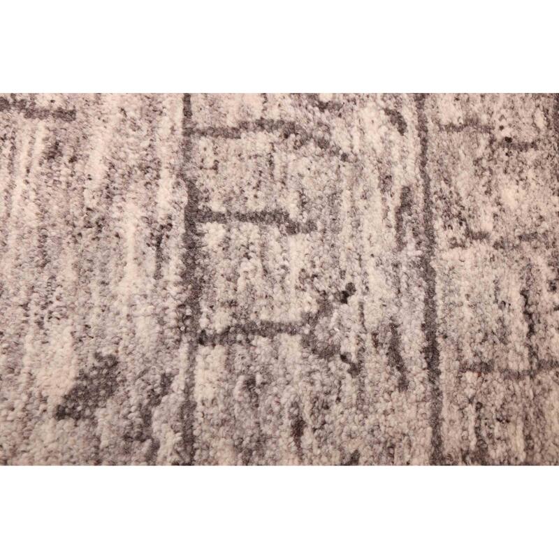 ECARPETGALLERY Hand-knotted Tangier Light Grey Wool Rug - 8'4 x 9'8