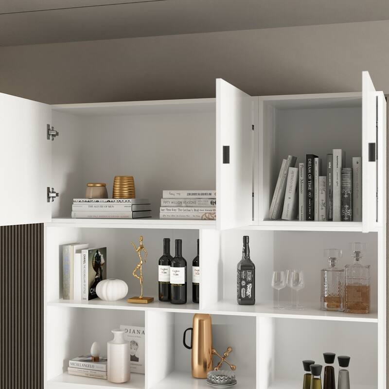 Timechee Combined Bookcase Kitchen Cabinet Media Cabinet Pantry