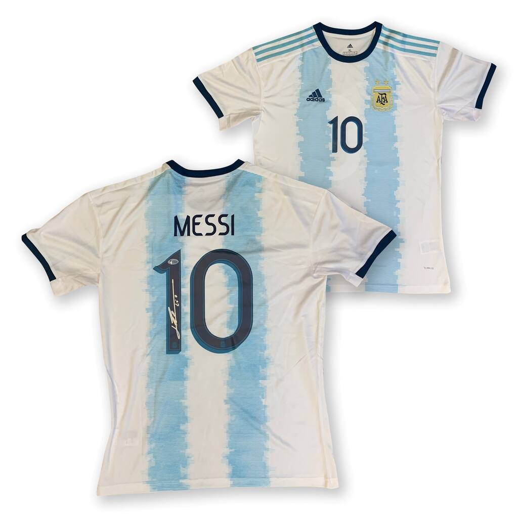 Lionel Messi Autographed Argentina National Team Adidas Signed World Cup Soccer Shirt Signed Jersey Beckett COA N76652